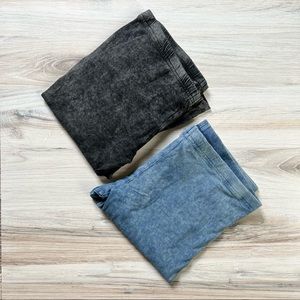 Distressed low rise leggings, set of 2